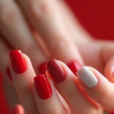 Elegant manicure with glitter accent nail